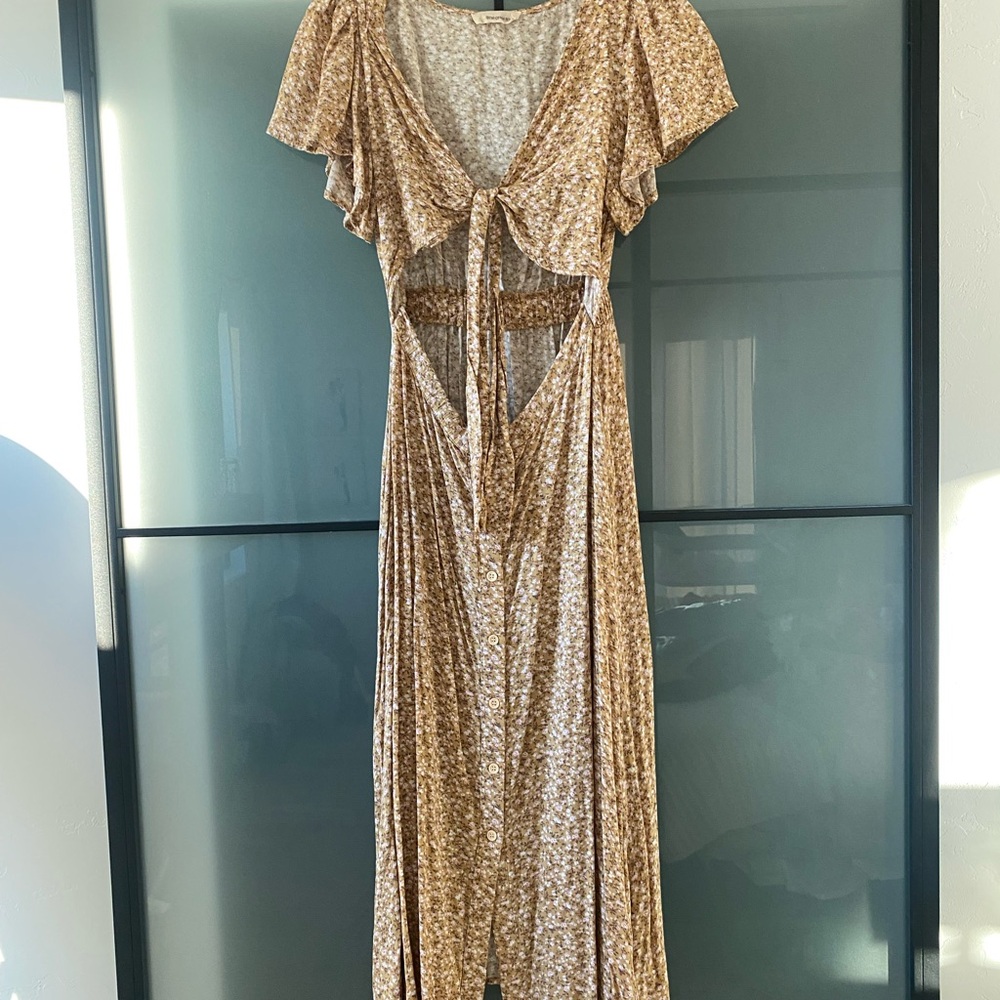 Time after time floral tie front dress